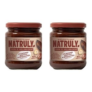 NATRULY Crema de Avellanas y Cacao Sin Azúcar y Sin Edulcorantes, con Fibra de Achicoria, 43% Avellana (Pack 2*285g)