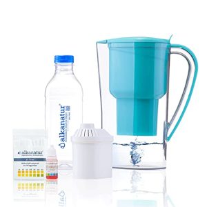Jarra Alkanatur Drops. Alcaliniza, depura e ioniza agua. pH hasta 9,5. Libre de Bisphenol A. Duración del filtro 400L. Made in Spain.