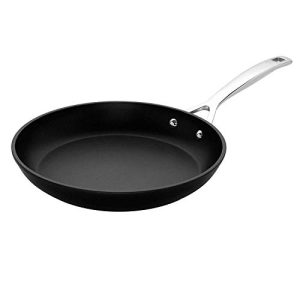 Le Creuset Sartén baja de aluminio antiadherente, Ø 20 cm, para todas las fuentes de calor, incluso la inducción, Antracita/Plateado