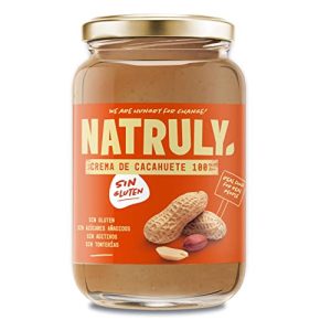 NATRULY Crema de Cacahuete Sin Azúcar, Vegana, Sin Gluten, Sin Lactosa, 100% Cacahuete Natural (500g)